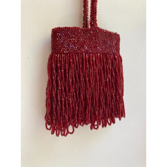 1920's Cranberry Red Czech Glass Wristlet Purse READ - Picture 4 of 10